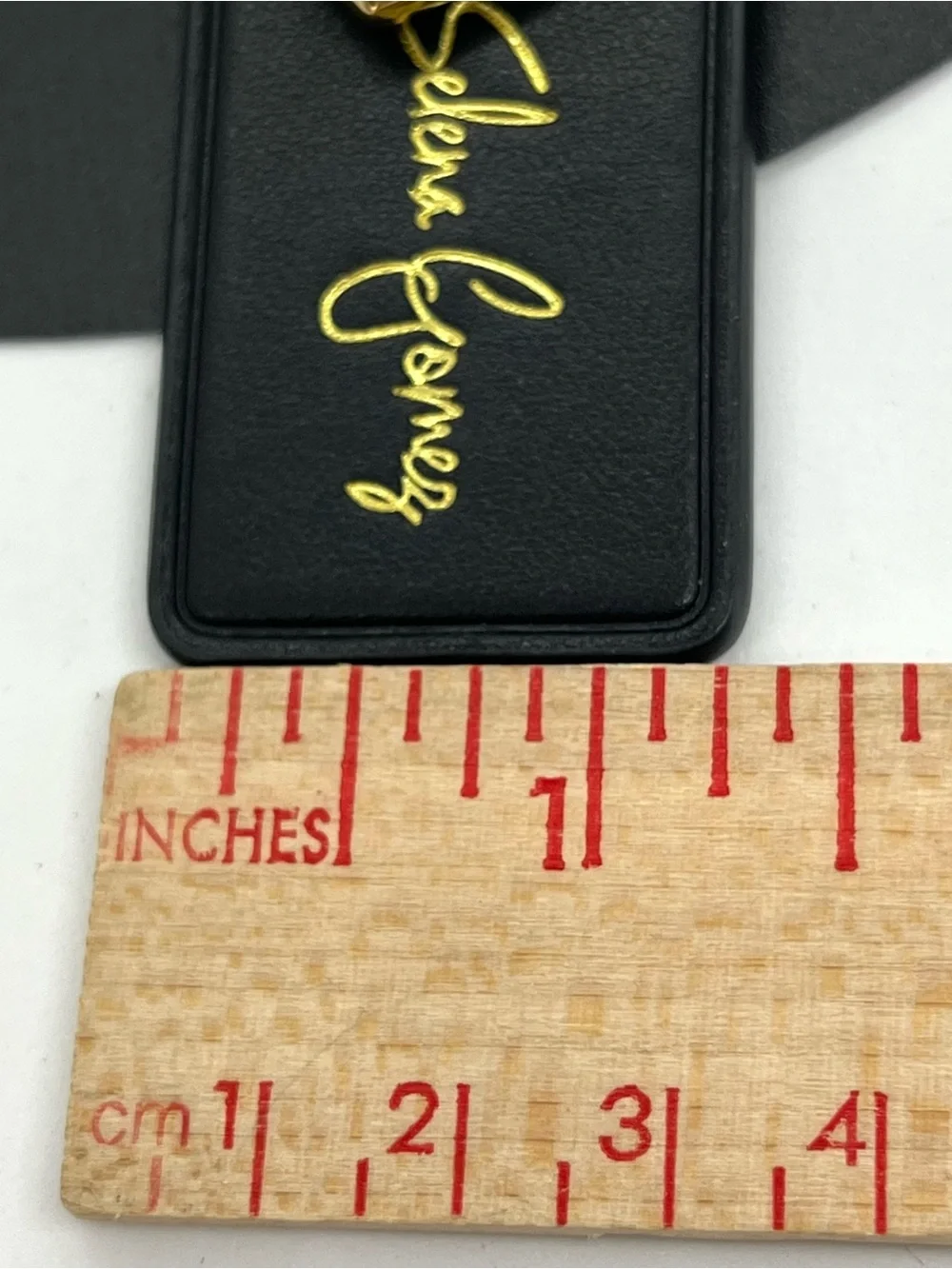 Coach x Selena Gomez Heart Bag Charm Black Leather Hangtag Limited Edition